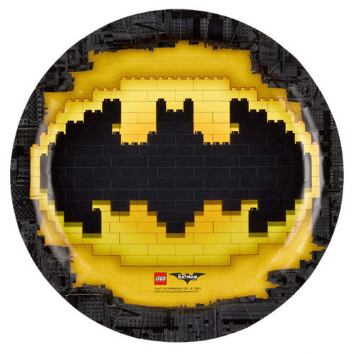 Pack 8 platos de cartn Batman Lego 23 cm